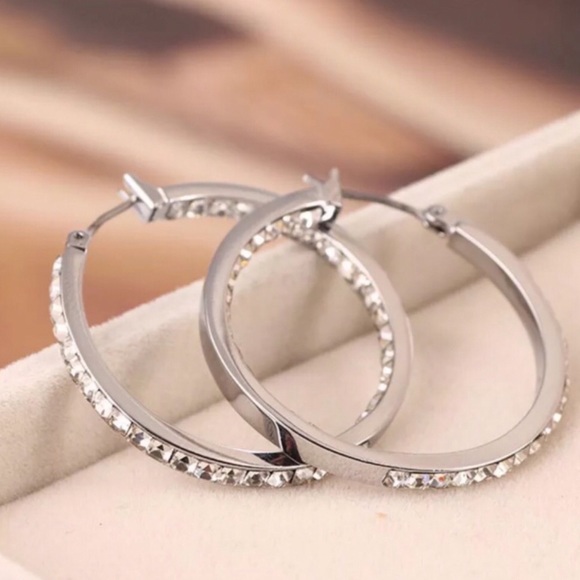 MICHAEL KORS • Silver Inside Out Hoop Earrings - Picture 5 of 7